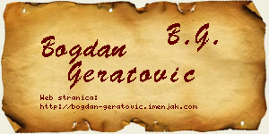 Bogdan Geratović vizit kartica